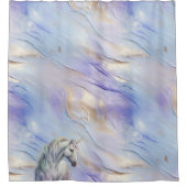 Lila Traum Unicorn Duschvorhang (Vorderseite)