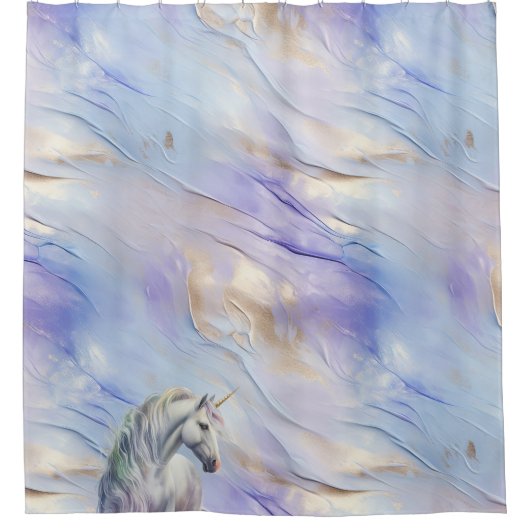 Lila Traum Unicorn Duschvorhang (Vorderseite)