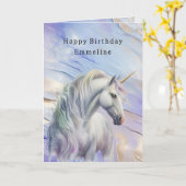 Lila Traum Unicorn Karte (Gelbe Blume)