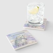 Lila Traum Unicorn Steinuntersetzer (Seitenansicht)