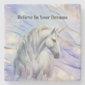 Lila Traum Unicorn Steinuntersetzer (Vorderseite)