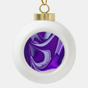 Lila Traum von Schnee-Blume Keramik Kugel-Ornament