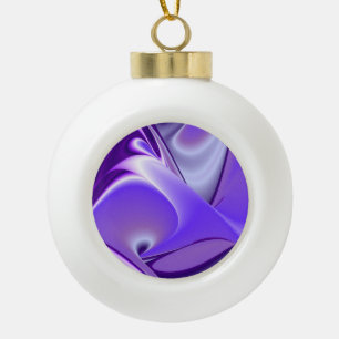 Lila Traum von Schnee-Blume Keramik Kugel-Ornament