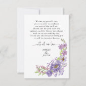 Lila Träume Stilfloralen Danke Ihrer Karte (Rückseite)