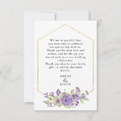 Lila Träume Stilfloralen Danke Ihrer Karte (Rückseite)