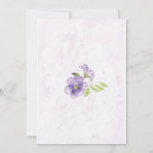 Lila Träume stilvolle Hochzeitsflorale Save The Date (Rückseite)