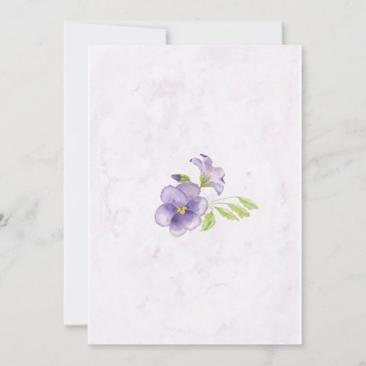 Lila Träume stilvolle Hochzeitsflorale Save The Date (Rückseite)