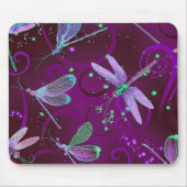 Lila Träume von Libellen Mousepad (Vorne)