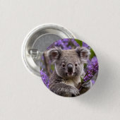 "Lila träumen: Ein Koala in einem Jacaranda-Baum Button (Vorne & Hinten)