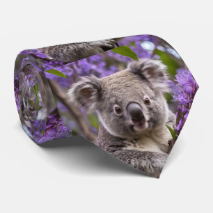 "Lila träumen: Ein Koala in einem Jacaranda-Baum Krawatte