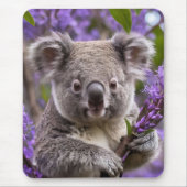 "Lila träumen: Ein Koala in einem Jacaranda-Baum Mousepad (Vorne)