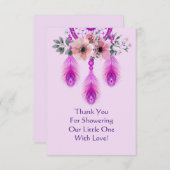 Lila Traumfänger mit Blume Dankeskarte (Vorne/Hinten)