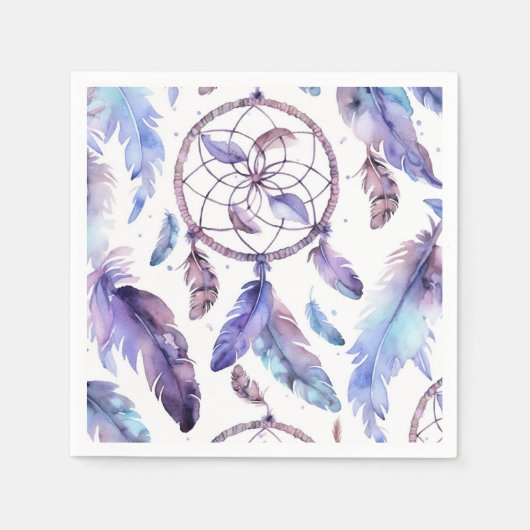 Lila Traumfänger Serviette (Vorderseite)