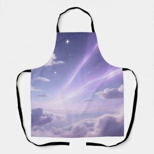 Lila Traumhimmel Aurora Wolken Sterne Schürze