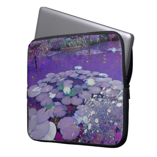 Lila Traumsee Laptopschutzhülle (Vorderseite Links)