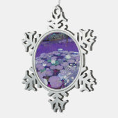 Lila Traumsee Schneeflocken Zinn-Ornament (Rechts)