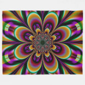 Lila Traumwelt Fraktal Blume Fleecedecke (Vorderseite (Horizontal))