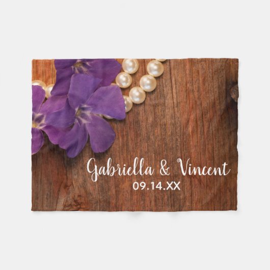 Lila Trauung von Perlen und Perlen Fleecedecke (Vorderseite (Horizontal))