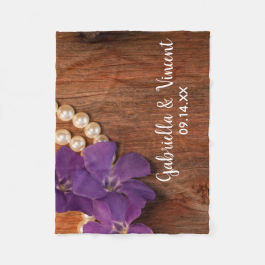 Lila Trauung von Perlen und Perlen Fleecedecke (Vorderseite)