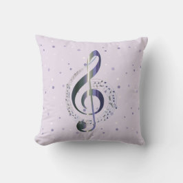 Lila Treble Clef Musik Kissen