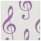 Lila Treble Clef Muster Stoff (Nahaufnahme)