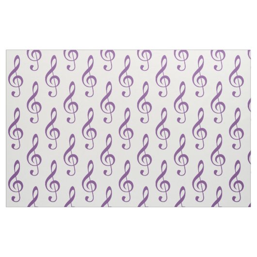 Lila Treble Clef Muster Stoff (Fat Quarter (45,7 x 55,9 cm))