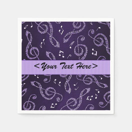 Lila Treble Clefs Stilvoll für Napkins personalisi Serviette (Vorderseite)