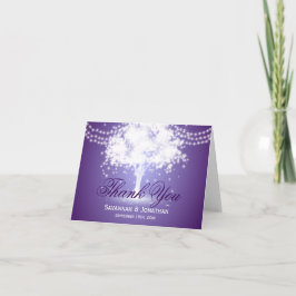 Lila Tree String Lights Hochzeit Danke Karten