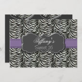 lila trendige 16 . Geburtstag Party Einladung (Vorne/Hinten)