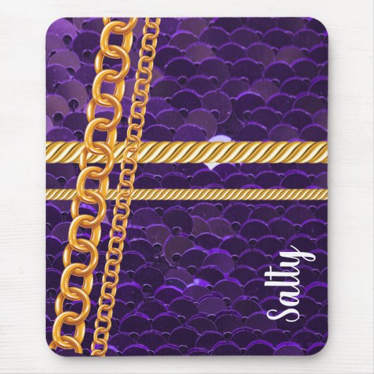 Lila Trendy Chic Girly Personalisiert Mousepad (Vorne)