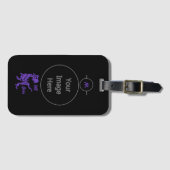 Lila Trex zum Boss Dino Gepäckanhänger (Vorderseite (Horizontal))