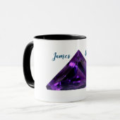 Lila Triangle Amethyst Kaffeemaschine Tasse mit Ih (Vorderseite Links)