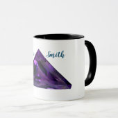 Lila Triangle Amethyst Kaffeemaschine Tasse mit Ih (VorderseiteRechts)