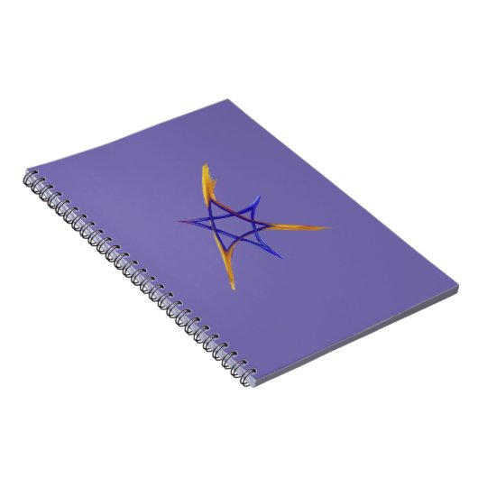 Lila Triangle Fiery Star des David-Notebooks Notizblock (Rechte Seite)