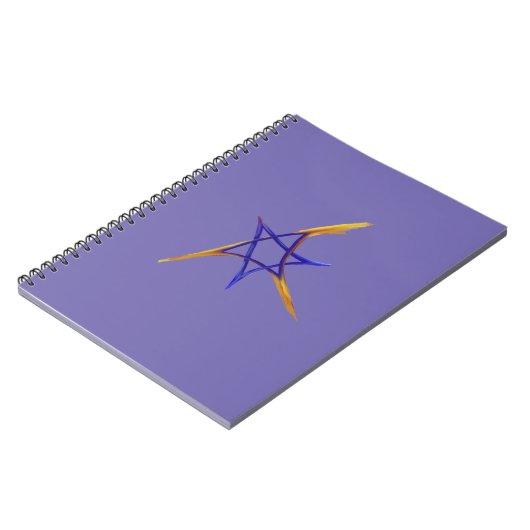 Lila Triangle Fiery Star des David-Notebooks Notizblock (Linke Seite)