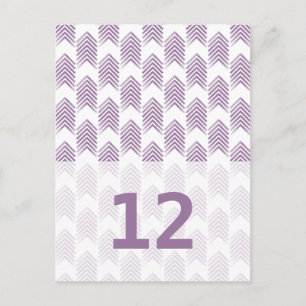 Lila Tribal Arrows Tischnummer Postkarte