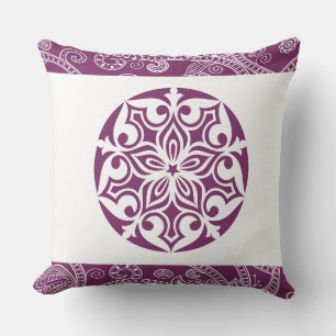 Lila TRIBAL CIRCLE Retro-Kissen Kissen