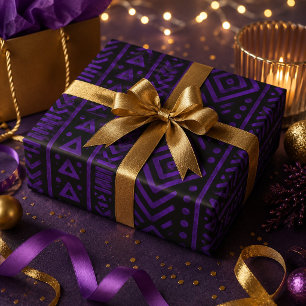 Lila tribal geometrisch, fett afrozentrisch geschenkpapier