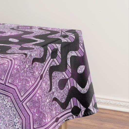Lila Tribal Waves Muster Tableclout Tischdecke (Beispiel)