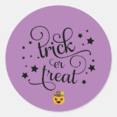 Lila Trick- oder Treatsticker Runder Aufkleber (Vorderseite)