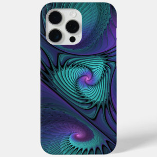 Lila trifft Türkis Moderne Abstrakte Fraktal Kunst Case-Mate iPhone Hülle