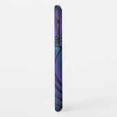 Lila trifft Türkis Modernes abstraktes Fraktal Kun Case-Mate iPhone Hülle (Hinten/Links)