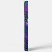 Lila trifft Türkis Modernes abstraktes Fraktal Kun Case-Mate iPhone Hülle (Rückseite / Links)