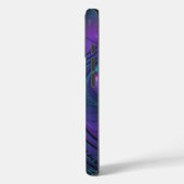 Lila trifft Türkis Modernes abstraktes Fraktal Kun Case-Mate iPhone Hülle (Rückseite / Links)