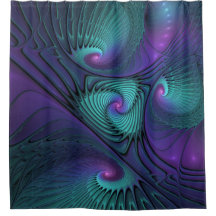 Lila trifft Türkis Modernes abstraktes Fraktal Kun