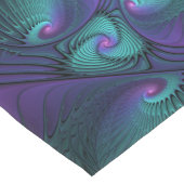Lila trifft Türkis Modernes abstraktes Fraktal Kun Kurzer Tischläufer (Ecke)