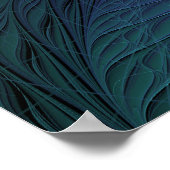 Lila trifft Türkis Modernes abstraktes Fraktal Kun Poster (Ecke)