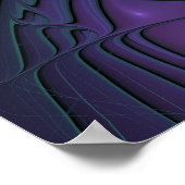 Lila trifft Türkis Modernes abstraktes Fraktal Kun Poster (Ecke)