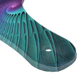 Lila trifft Türkis Modernes abstraktes Fraktal Kun Schneidebrett (Ecke)