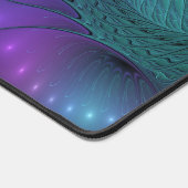 Lila trifft Türkis Modernes abstraktes Fraktal Kun Schreibtischunterlage (Ecke)